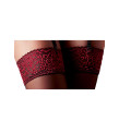 Calze con Fascia in Pizzo Rosso 