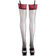 Calze con Fascia in Pizzo Rosso 